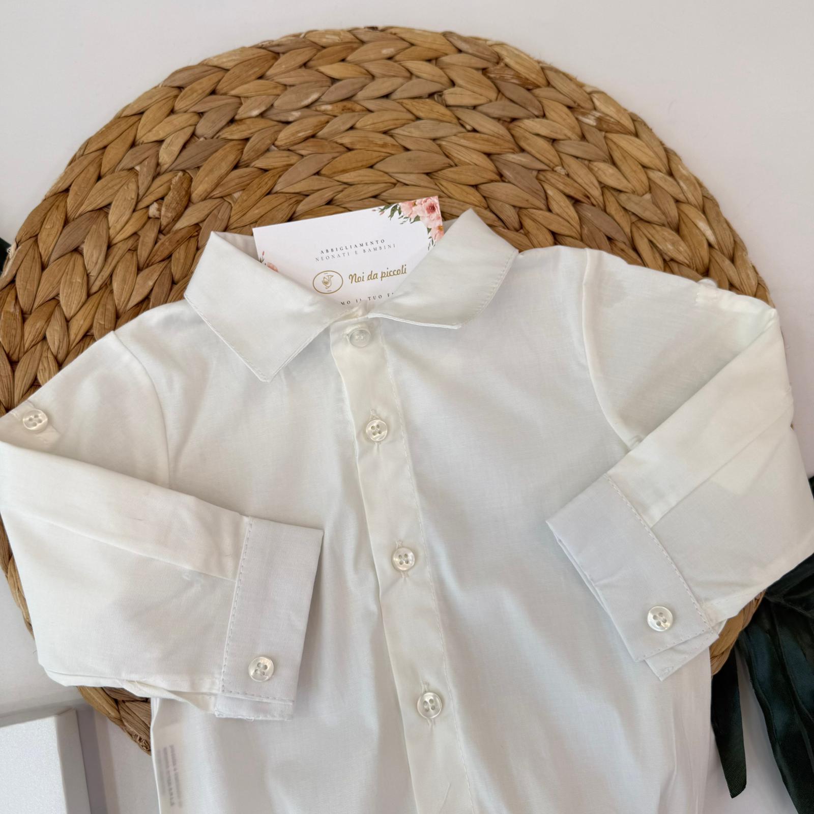 CAMICIA BODY IN COTONE PANNA - Noi da piccoli