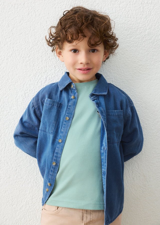 CAMICIA DENIM IN COTONE CALDO - Noi da piccoli
