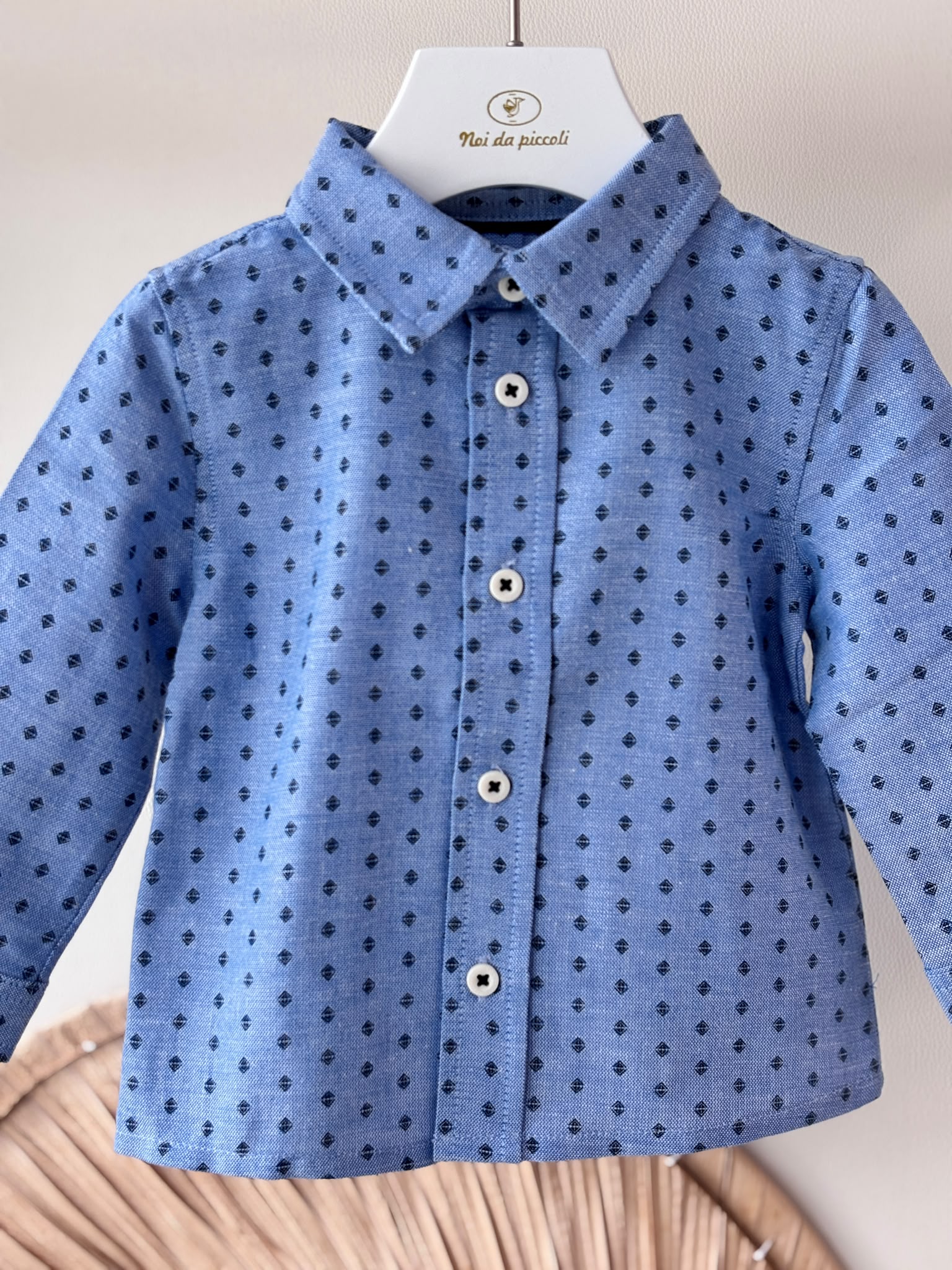 CAMICIA ELEGANTE IN COTONE CIELO - Noi da piccoli