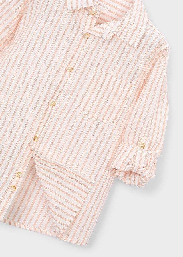 CAMICIA IN COTONE A RIGHE Arancione - Noi da piccoli