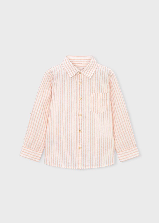 CAMICIA IN COTONE A RIGHE Arancione - Noi da piccoli