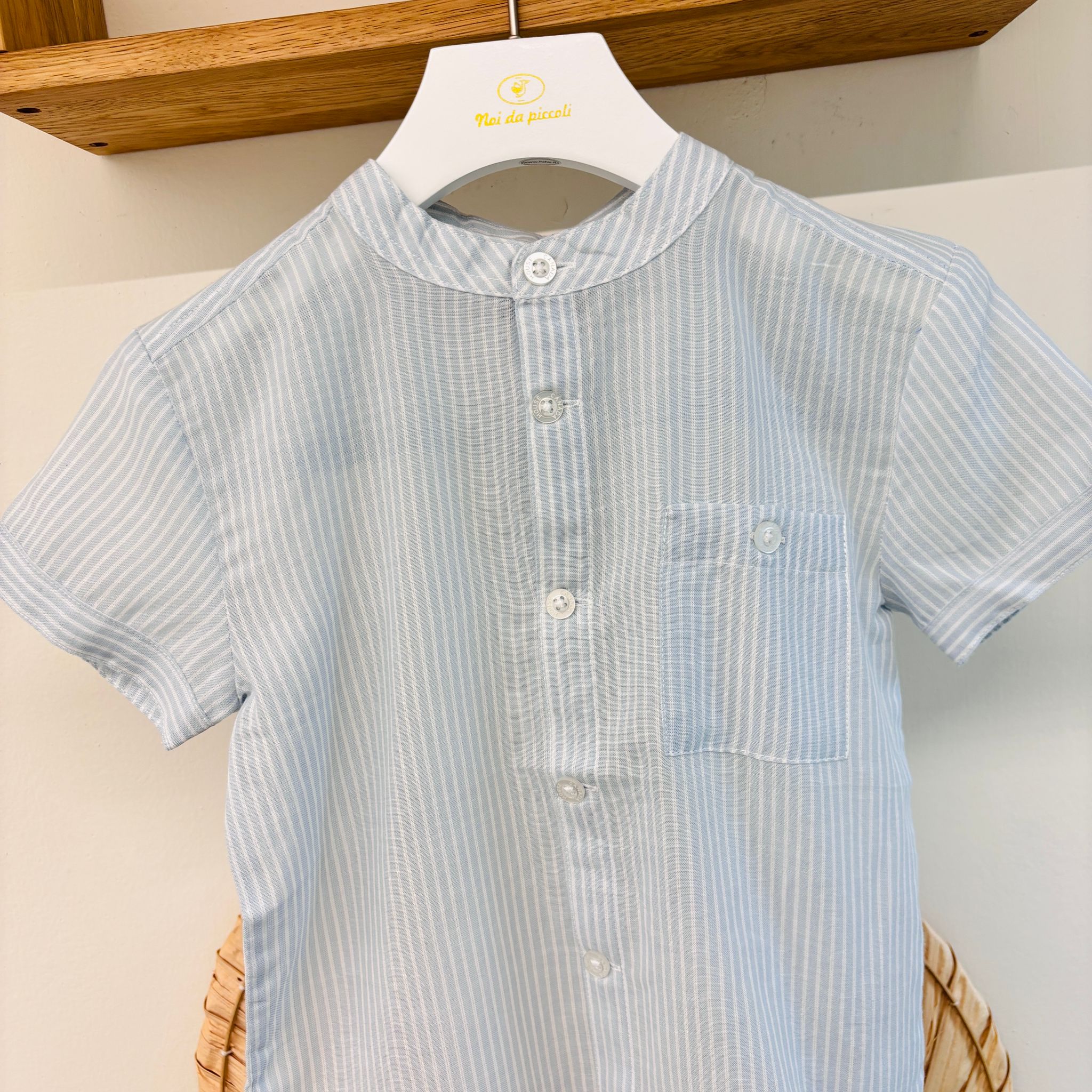 CAMICIA IN COTONE A RIGHE CIELO - Noi da piccoli