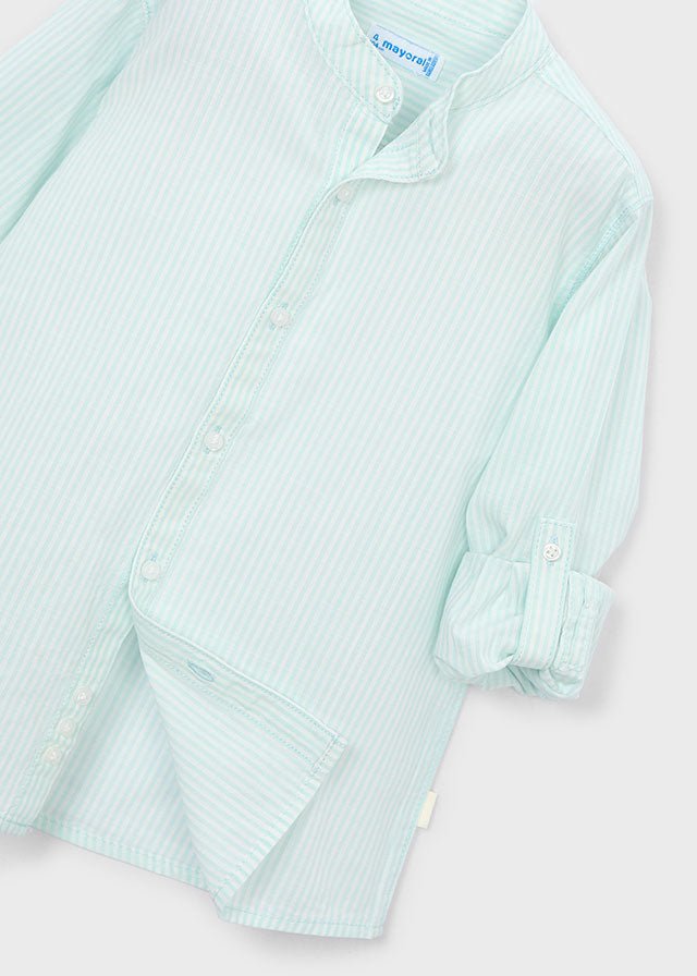 CAMICIA IN COTONE A RIGHE VERDE - Noi da piccoli