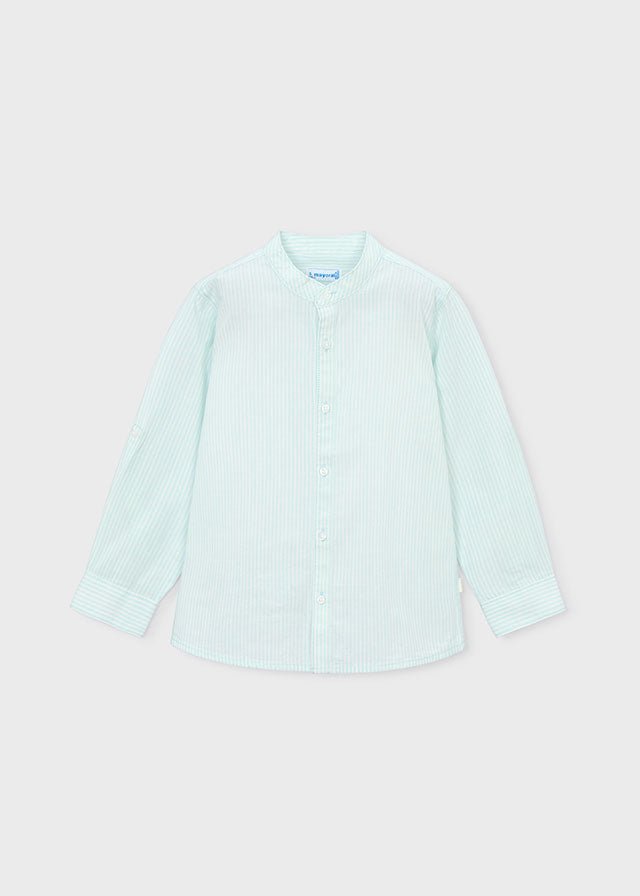 CAMICIA IN COTONE A RIGHE VERDE - Noi da piccoli