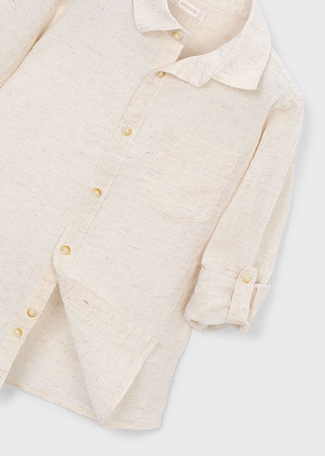 CAMICIA IN COTONE BEIGE - Noi da piccoli