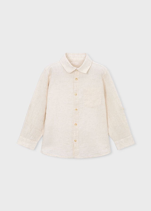 CAMICIA IN COTONE BEIGE - Noi da piccoli