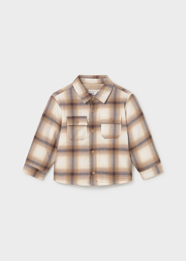 Camicia in Cotone Caldo Beige Mayoral