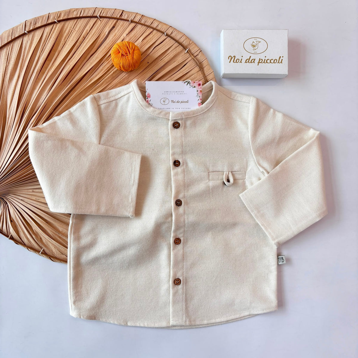 CAMICIA IN COTONE CALDO BEIGE - Noi da piccoli