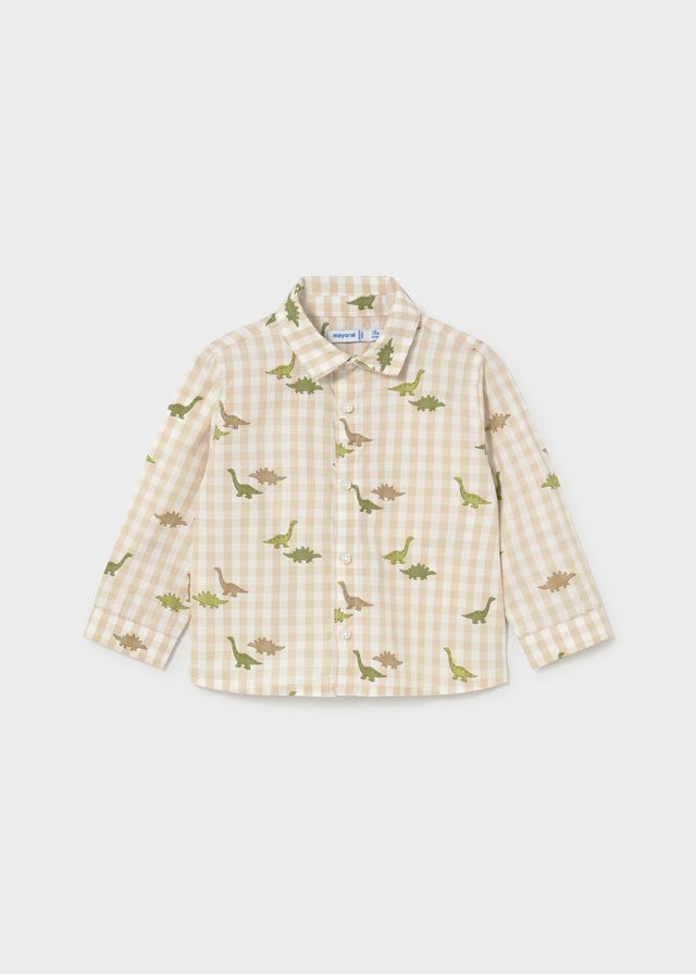 CAMICIA IN COTONE CALDO BEIGE - Noi da piccoli