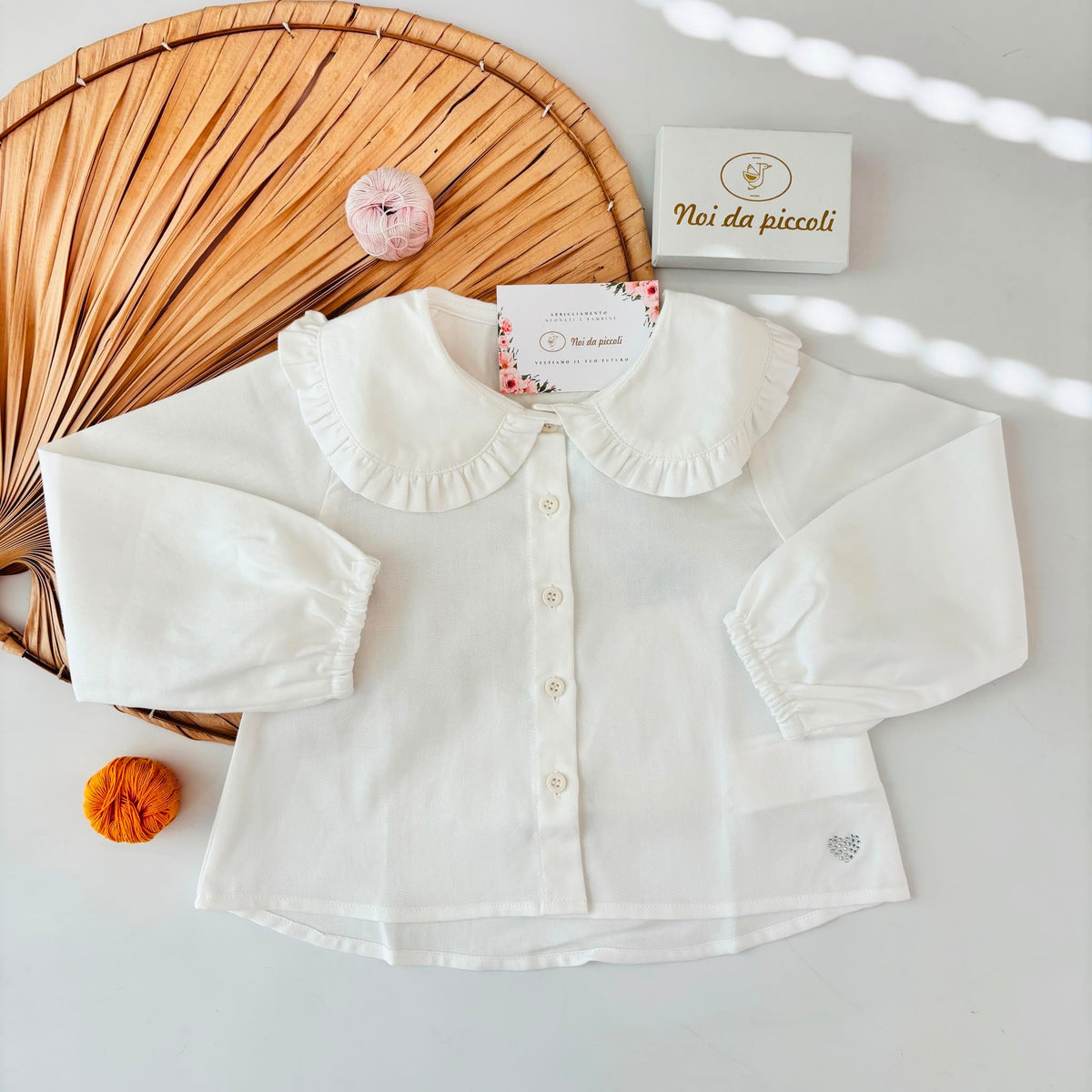 CAMICIA IN COTONE CALDO BIANCO - Noi da piccoli