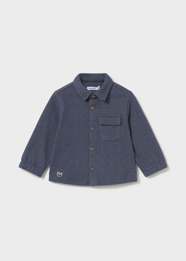 Camicia in Cotone Caldo Blu Mayoral