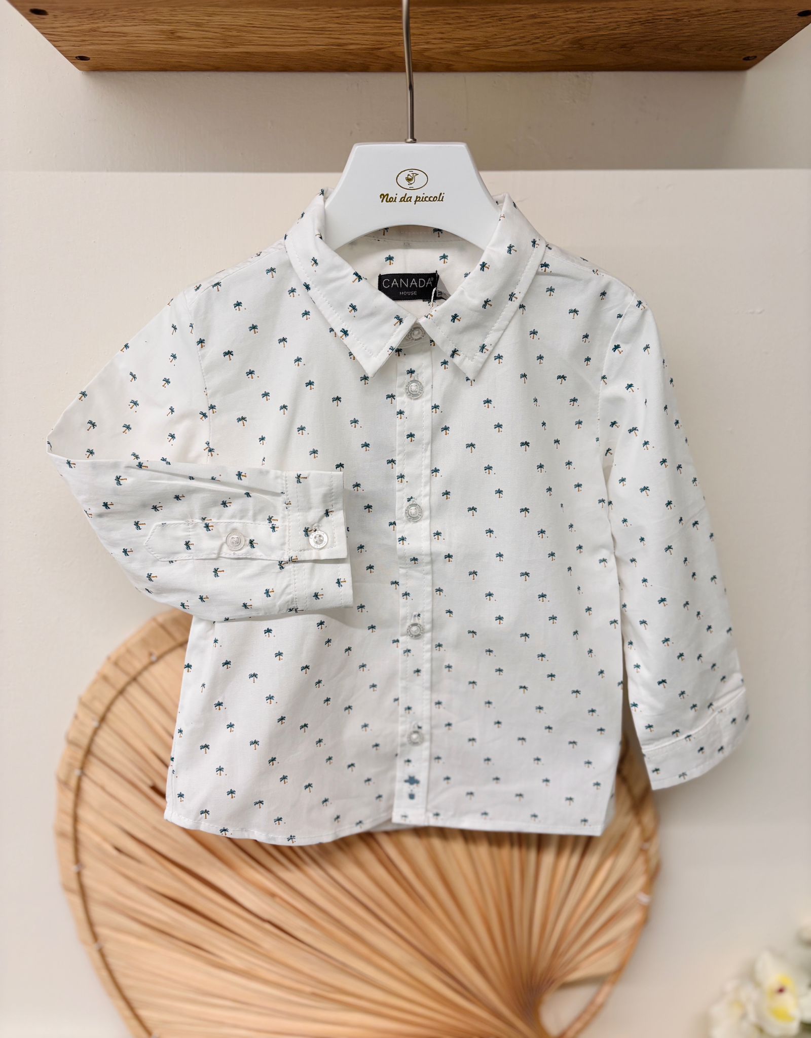 CAMICIA IN COTONE CON PALME BIANCO - Noi da piccoli