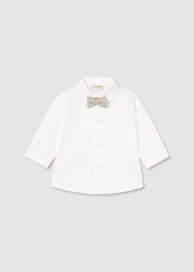 CAMICIA IN COTONE CON PAPILLON BIANCO - Noi da piccoli