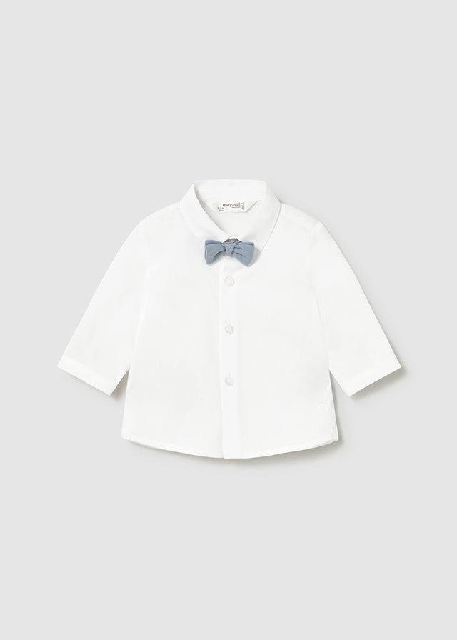 CAMICIA IN COTONE CON PAPILLON BIANCO - Noi da piccoli