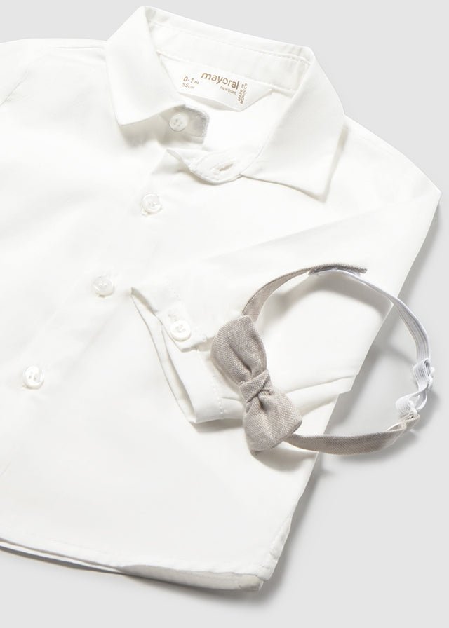 CAMICIA IN COTONE CON PAPILLON BIANCO - Noi da piccoli