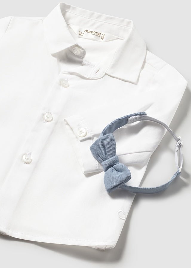 CAMICIA IN COTONE CON PAPILLON BIANCO - Noi da piccoli