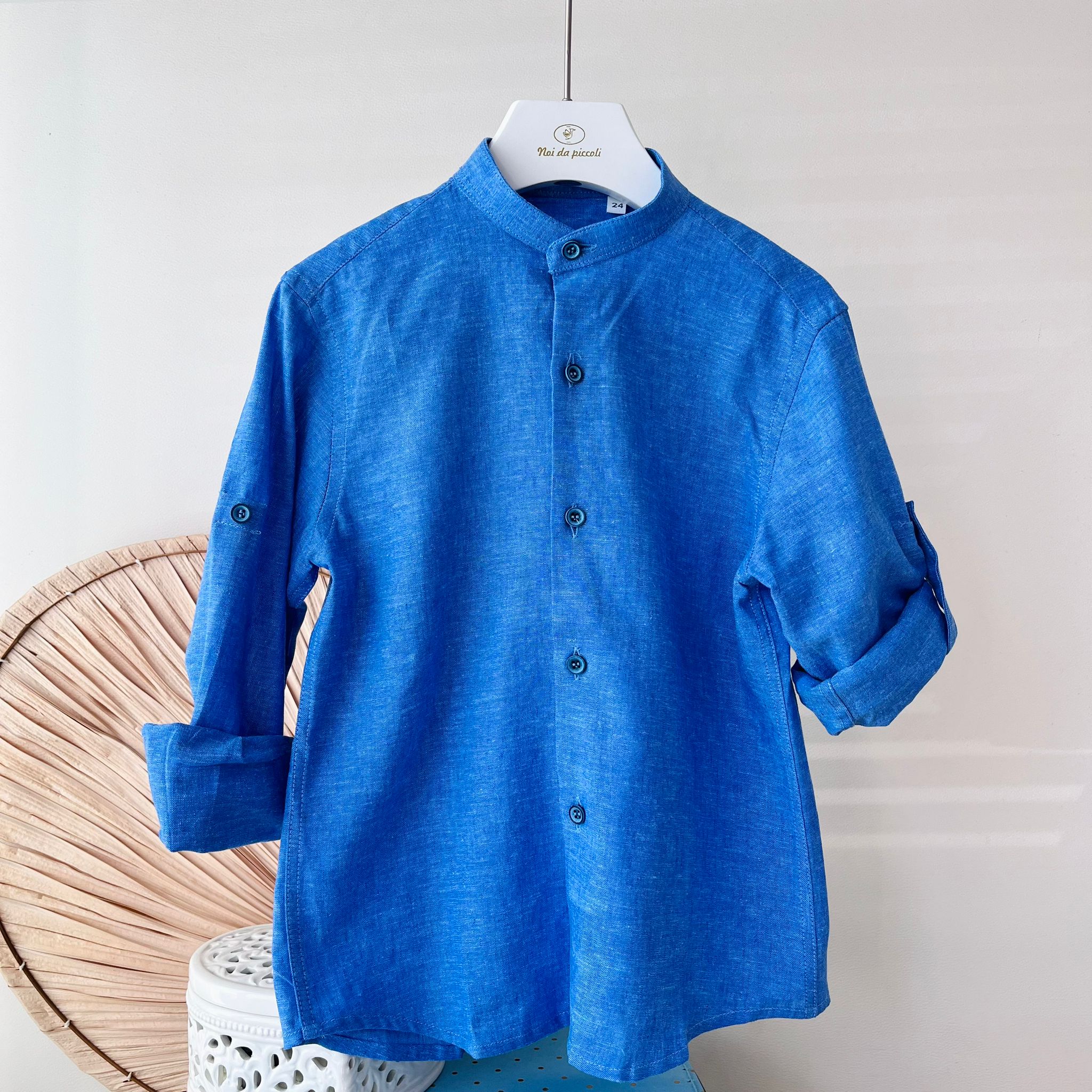 CAMICIA IN COTONE E LINO AVION - Noi da piccoli
