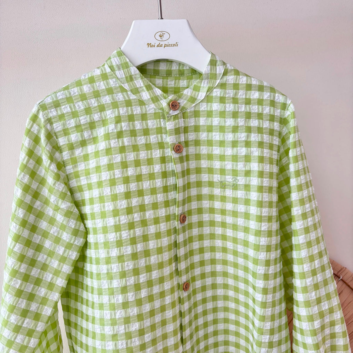 CAMICIA VICHY IN COTONE VERDE - Noi da piccoli