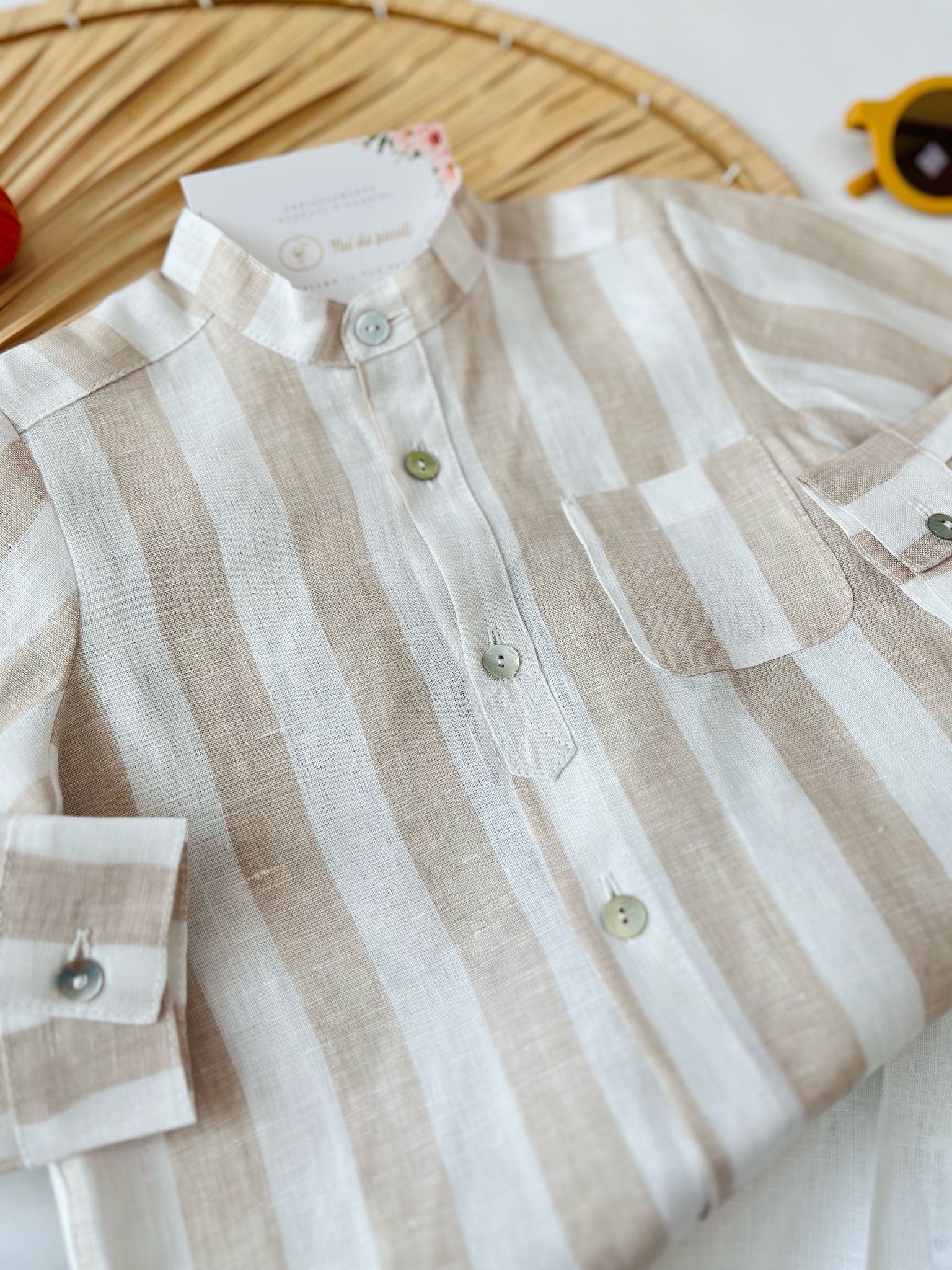 CAMICINA A RIGHE CON BERMADA BIANCO - Noi da piccoli