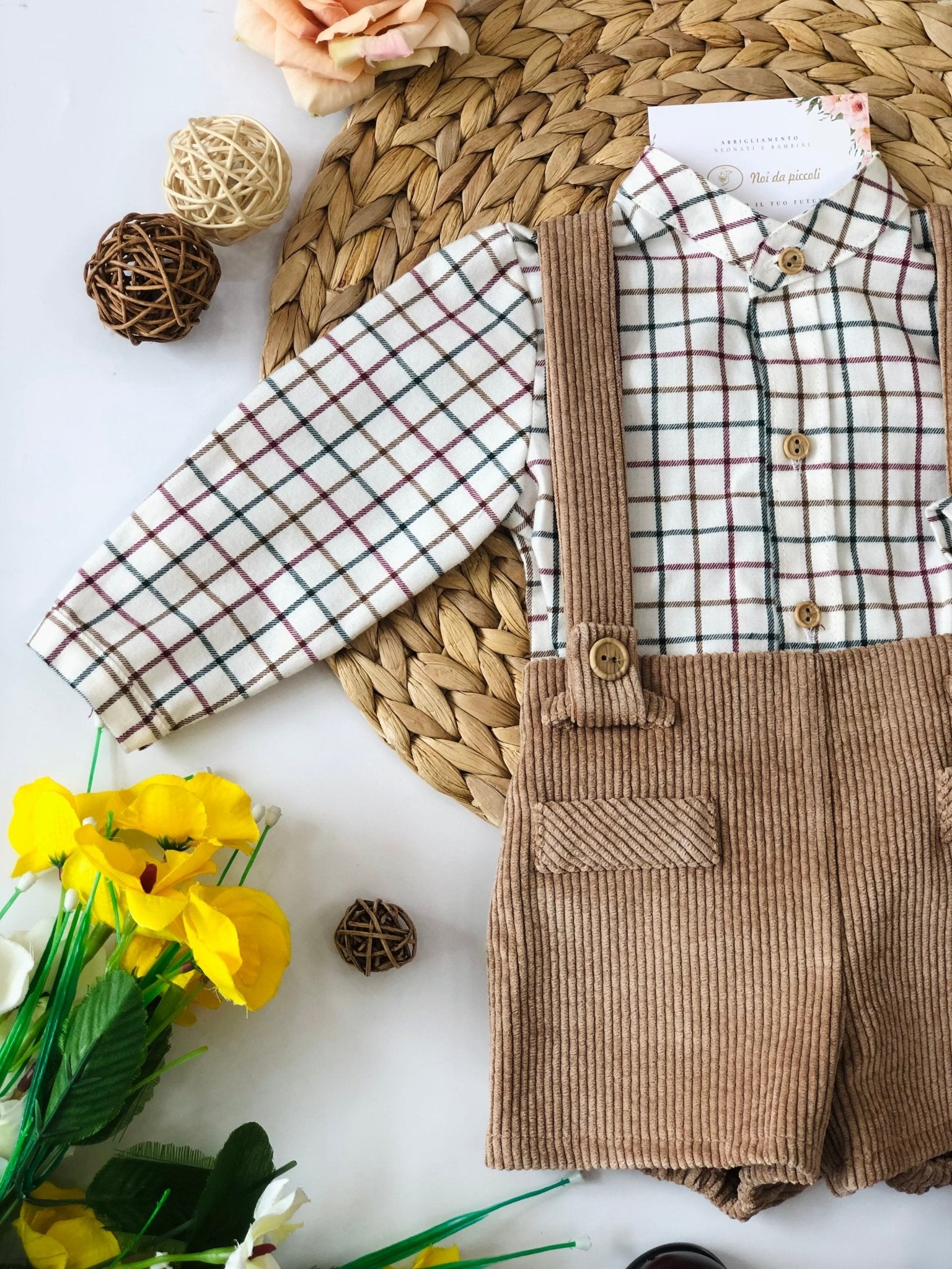 CAMICINA CON SALOPETTE VELLUTO PIEZAS - Noi da piccoli