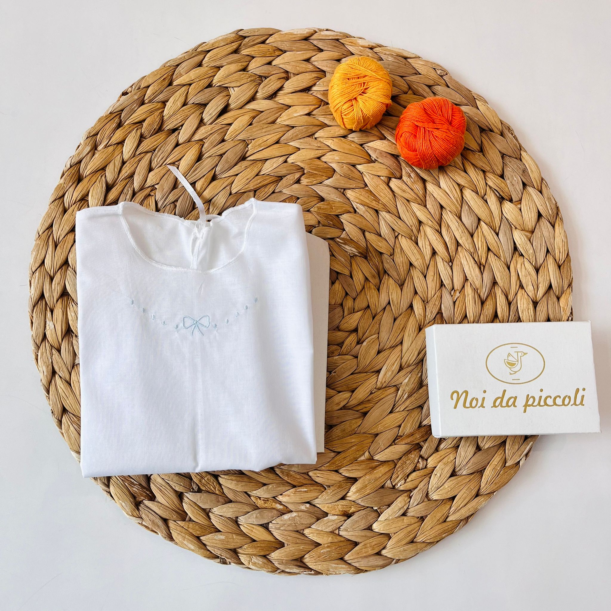 CAMICINA DELLA FORTUNA 100 % COTONE FIOCCHETTO CIELO - Noi da piccoli