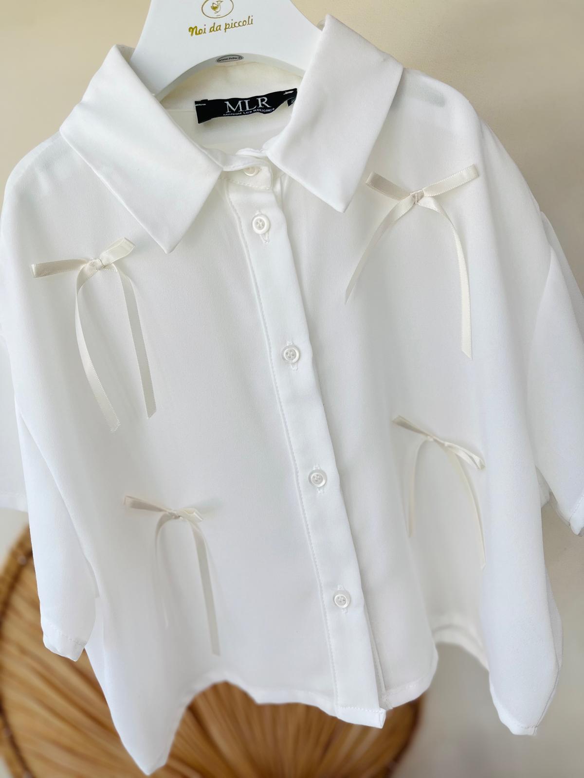 CAMICINA FIOCCHETTI BIANCO BON TON - Noi da piccoli