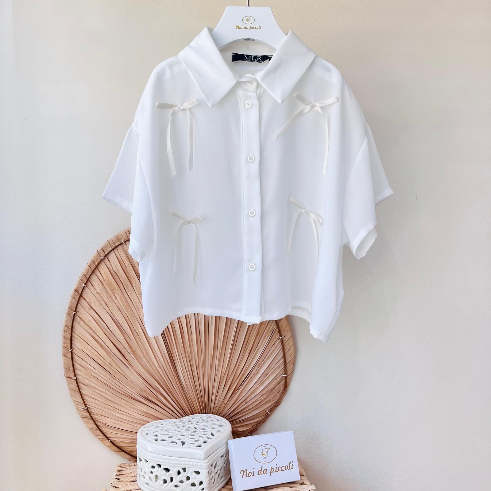 CAMICINA FIOCCHETTI BIANCO BON TON - Noi da piccoli
