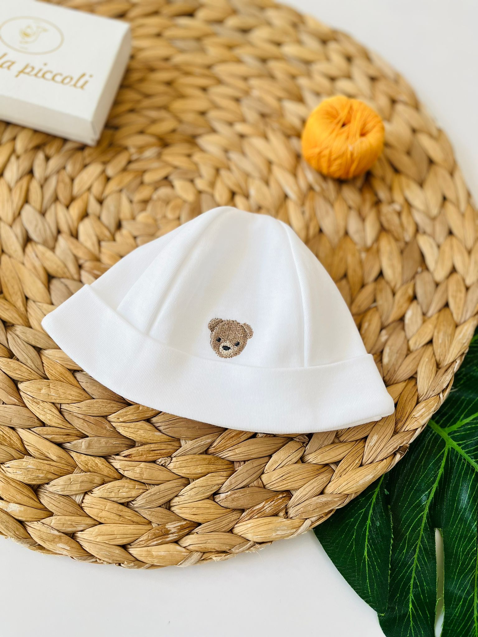 CAPPELLINO 100 % COTONE BIANCO ORSETTO - Noi da piccoli