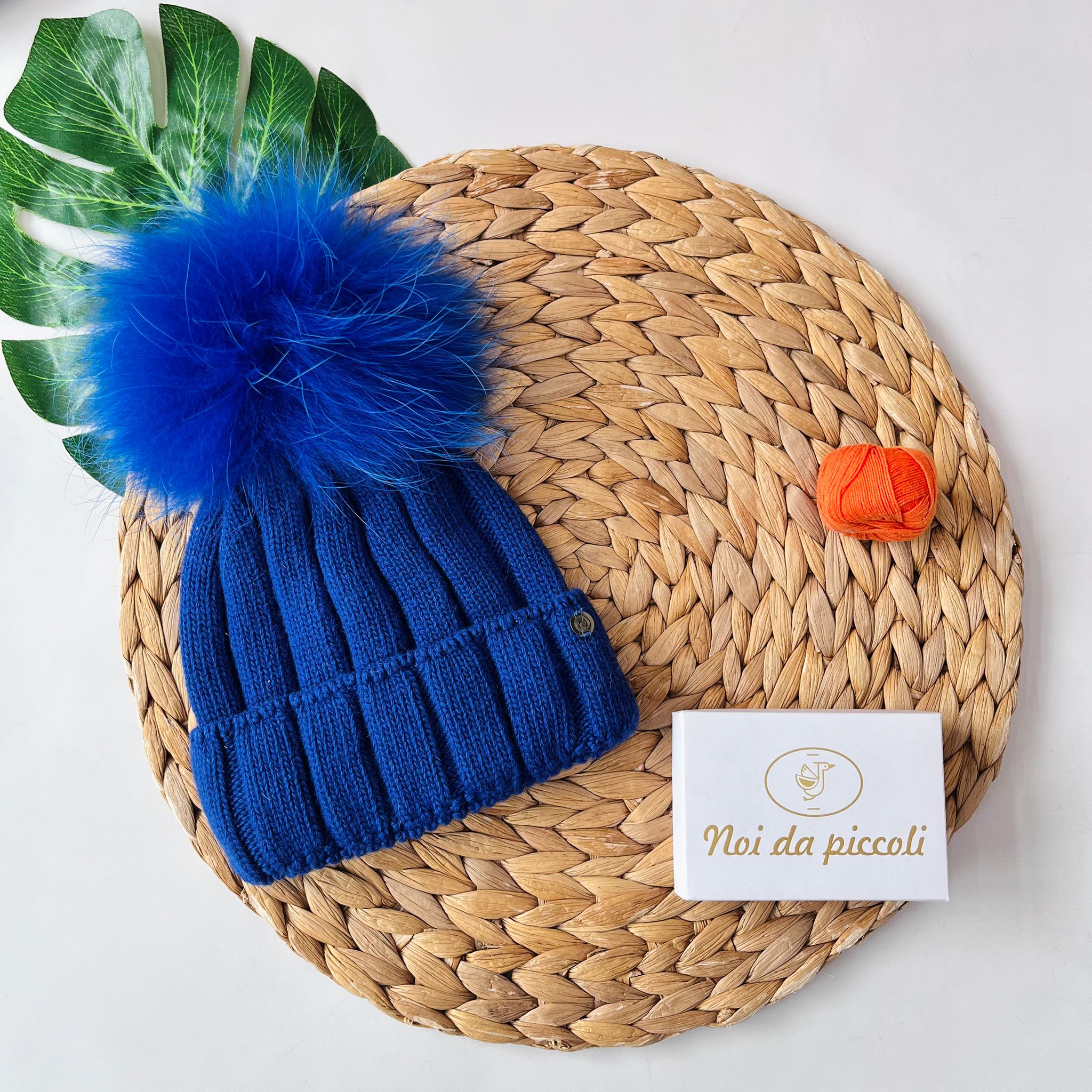CAPPELLINO A COSTE 1 PON POM LANA E CASHMERE ROYAL - Noi da piccoli