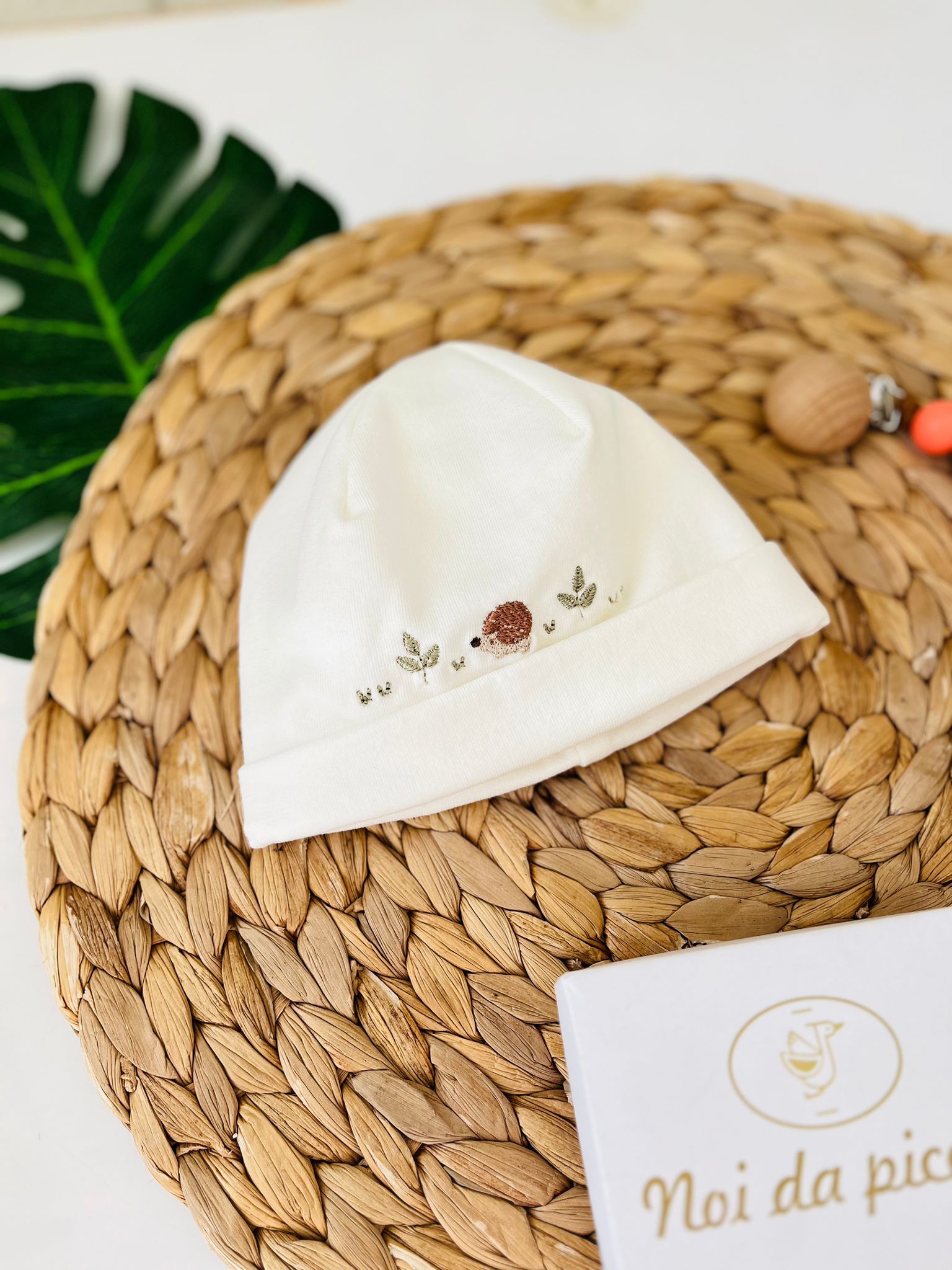 CAPPELLINO ANIMALI DI BOSCO COTONE CALDO PANNA - Noi da piccoli