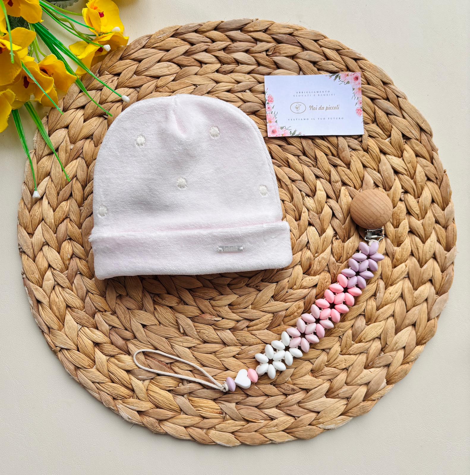 CAPPELLINO CON POIS CINIGLIA ROSA - Noi da piccoli