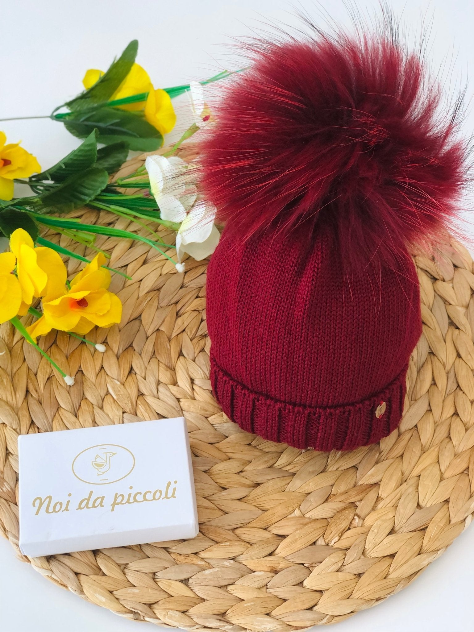 CAPPELLINO CON PON POM IN VOLPE BORDO' MOURMANSKI - Noi da piccoli