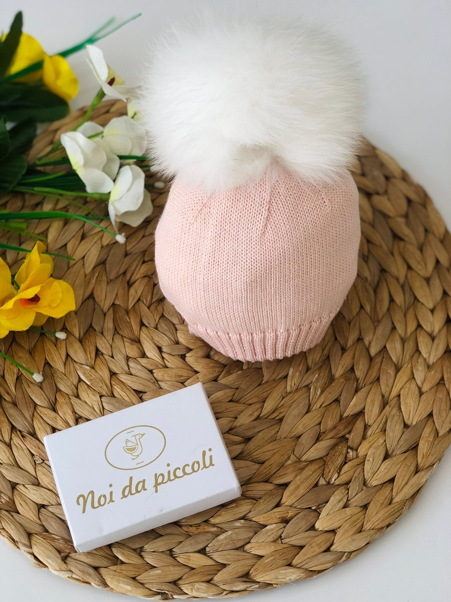 CAPPELLINO CON PON POM IN VOLPE ROSA - Noi da piccoli