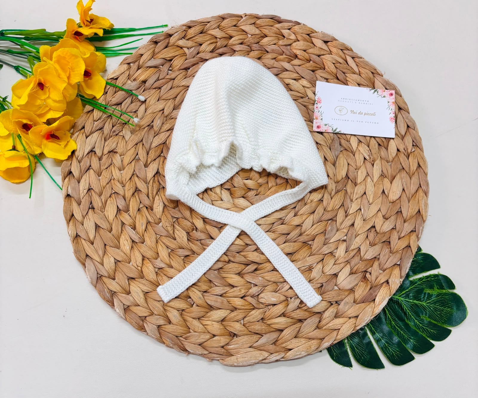 cappellino FILATO CALDO BIANCO - Noi da piccoli