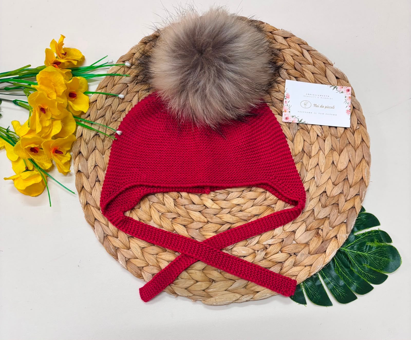 cappellino FILATO CALDO ROSSO - Noi da piccoli