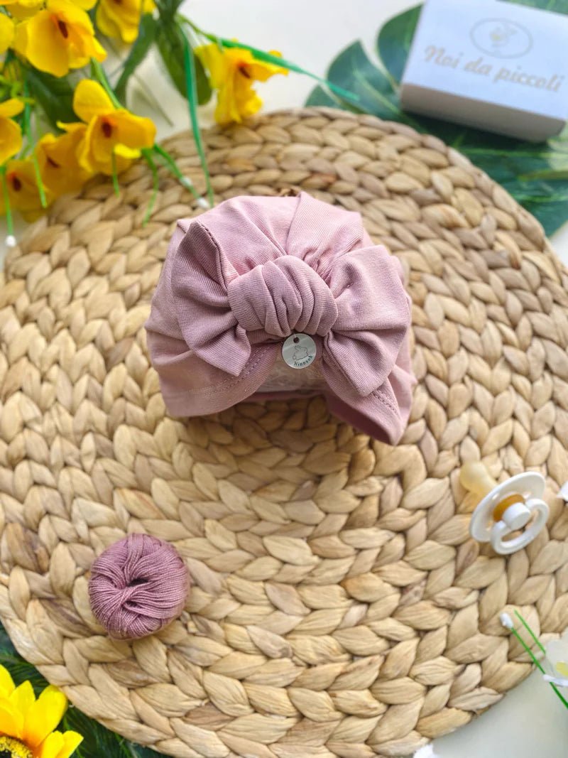 CAPPELLINO FIOCCHETTO 100 % COTONE ROSA - Noi da piccoli