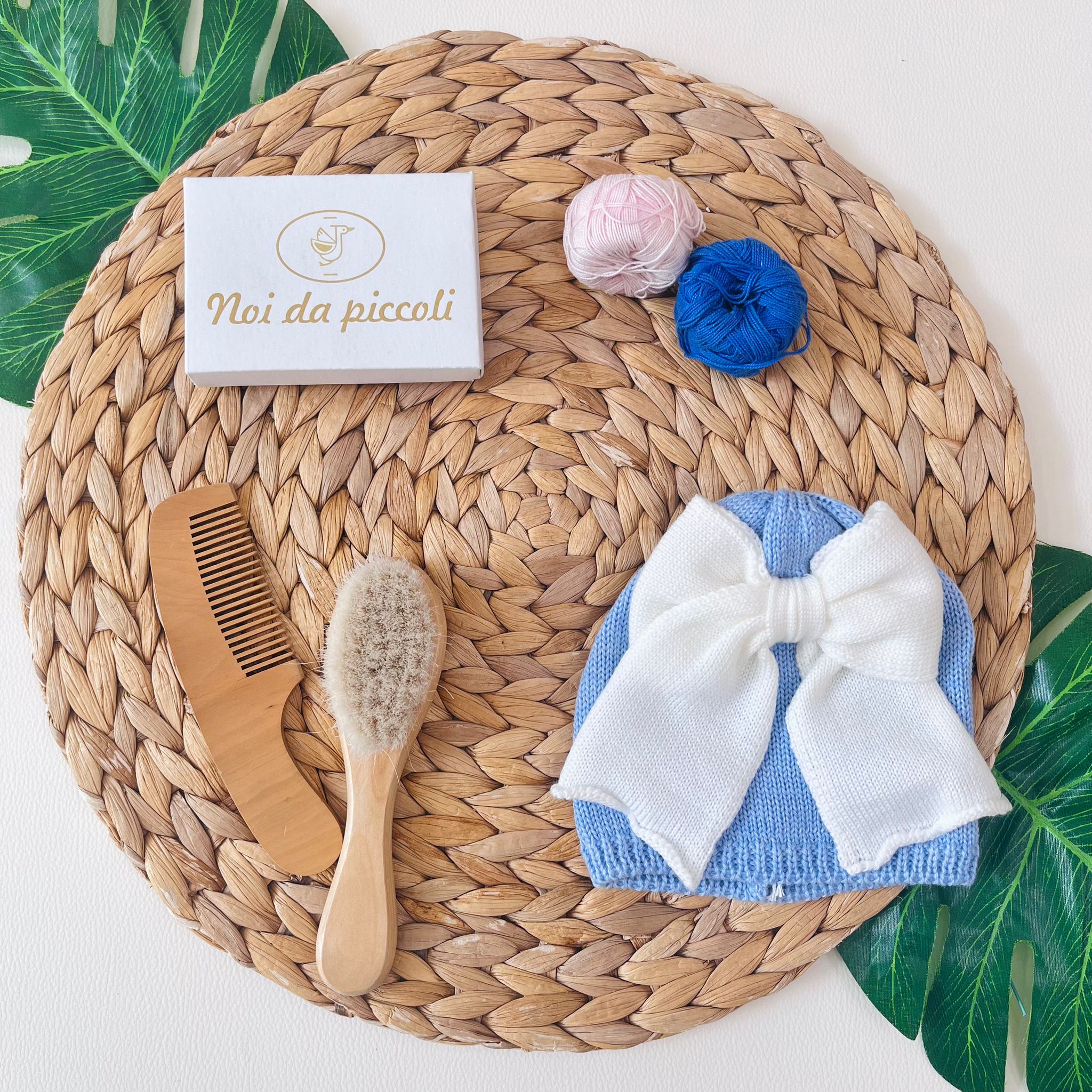 CAPPELLINO FIOCCONE 100% lana merino extrafine SUGAR - Noi da piccoli