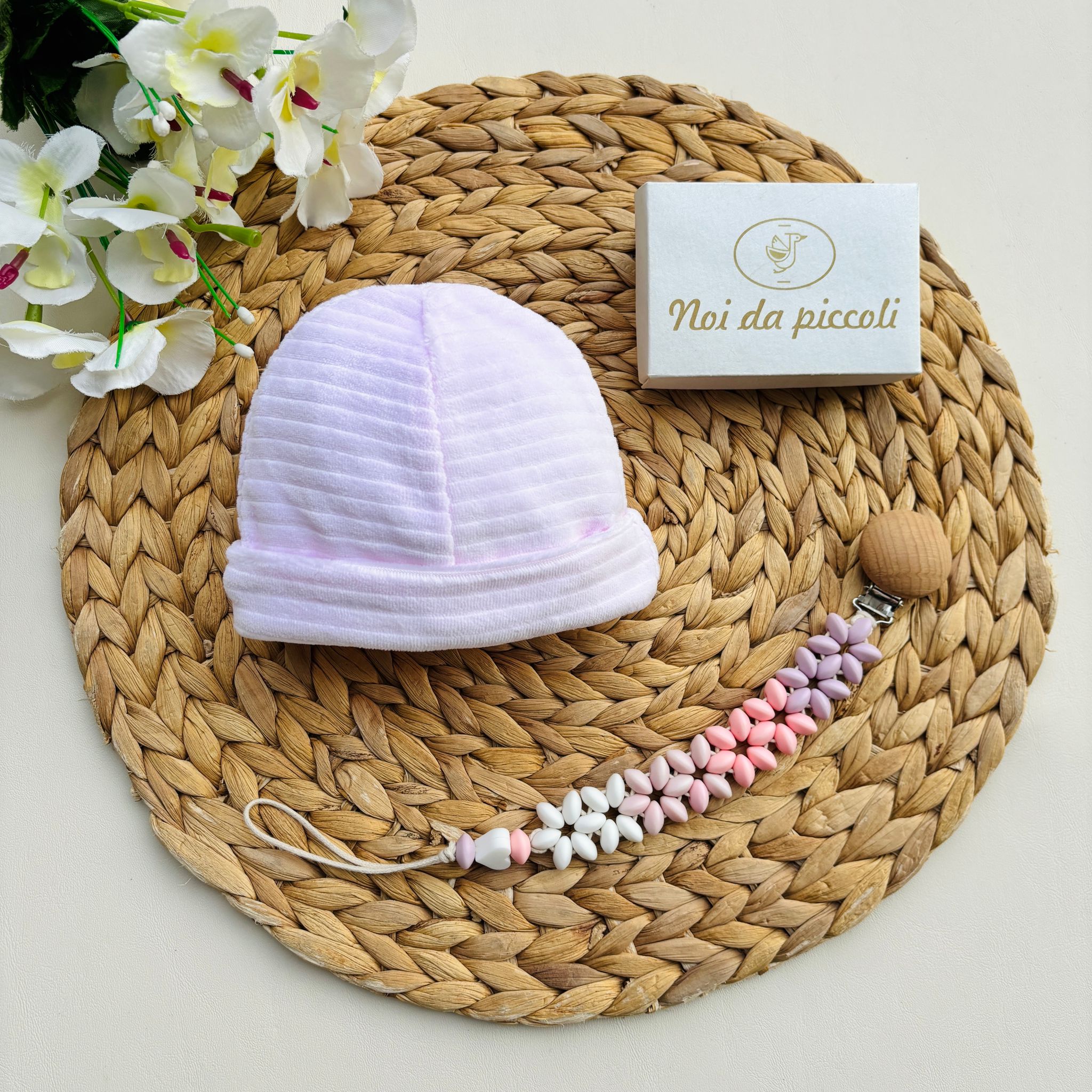 CAPPELLINO IN CINIGLIA A COSTINE ROSA BABY - Noi da piccoli