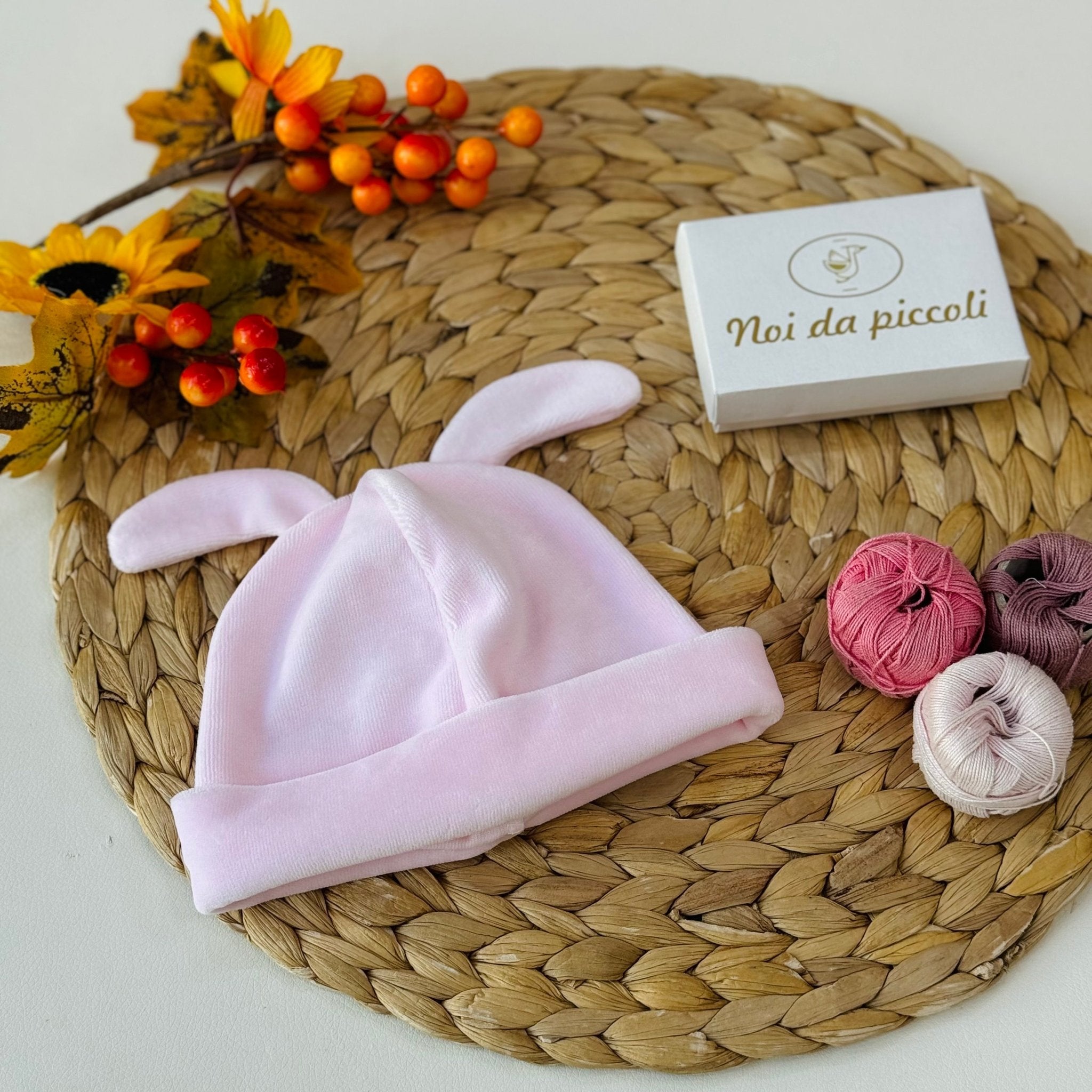 CAPPELLINO IN CINIGLIA CONIGLIETTO ROSA - Noi da piccoli