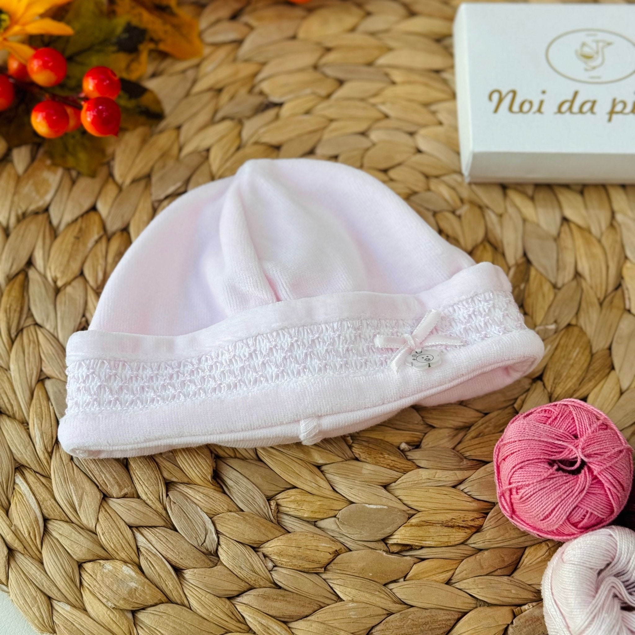 CAPPELLINO IN CINIGLIA PUNTO SMOK ROSA - Noi da piccoli