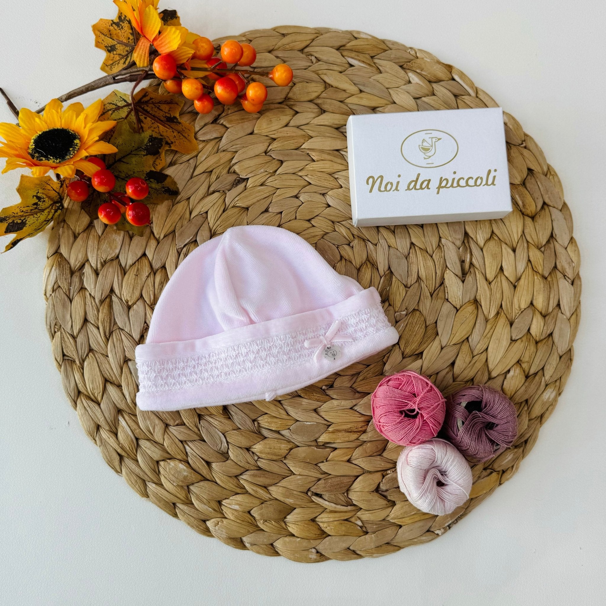 CAPPELLINO IN CINIGLIA PUNTO SMOK ROSA - Noi da piccoli