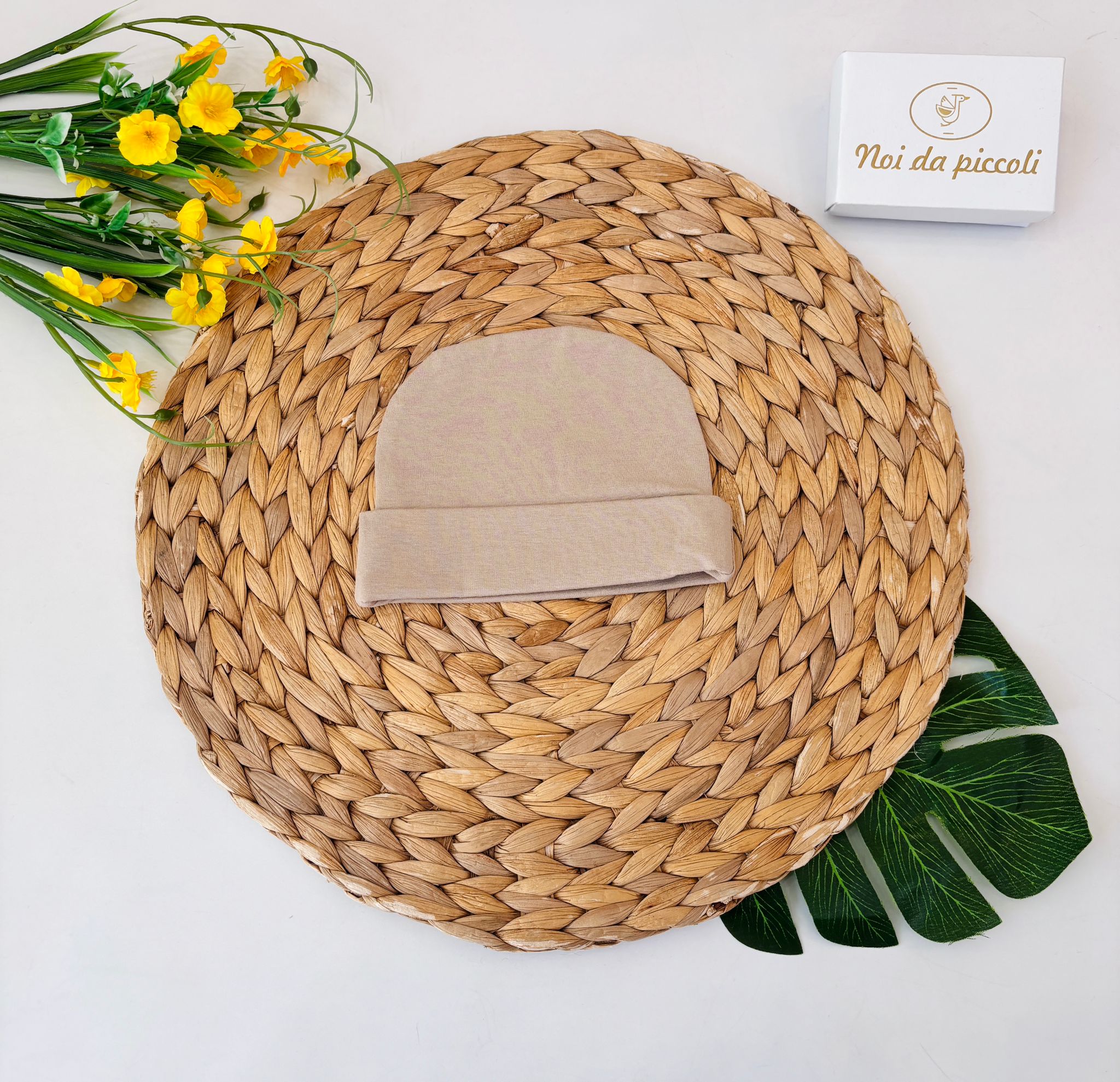 CAPPELLINO IN COTONE BEIGE - Noi da piccoli