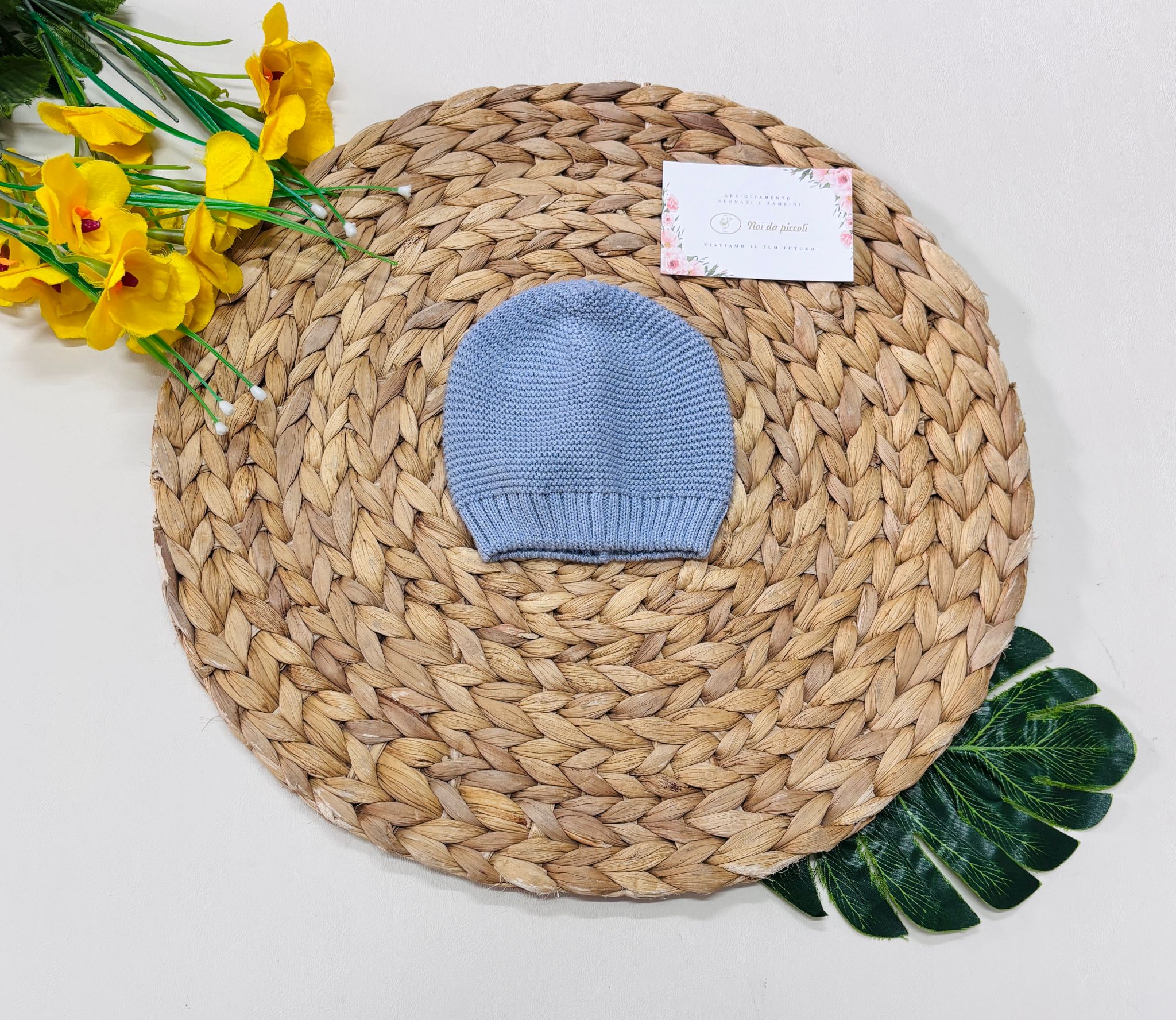 CAPPELLINO IN COTONE CIELO - Noi da piccoli