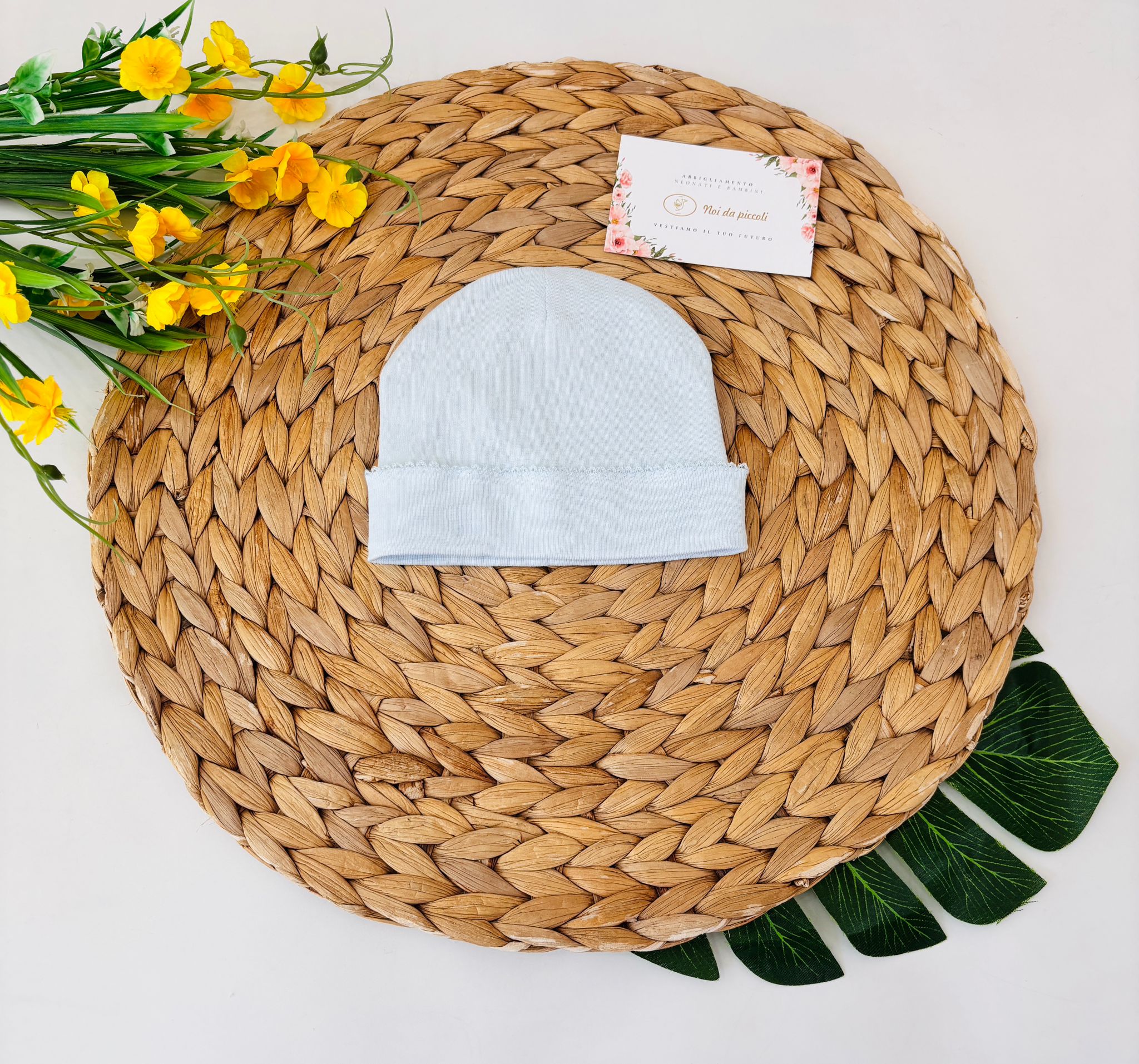 CAPPELLINO IN COTONE CIELO - Noi da piccoli