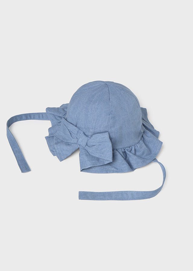 CAPPELLINO IN COTONE CON FIOCCO BLU - Noi da piccoli