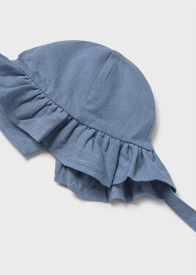 CAPPELLINO IN COTONE CON FIOCCO BLU - Noi da piccoli