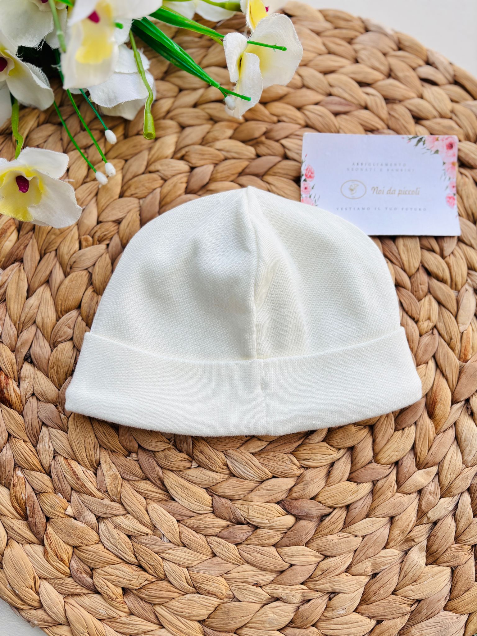 CAPPELLINO IN COTONE CRUDO - Noi da piccoli