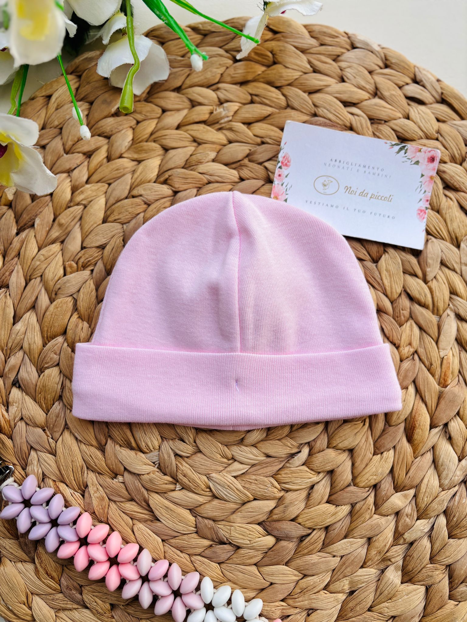 CAPPELLINO IN COTONE ROSA - Noi da piccoli