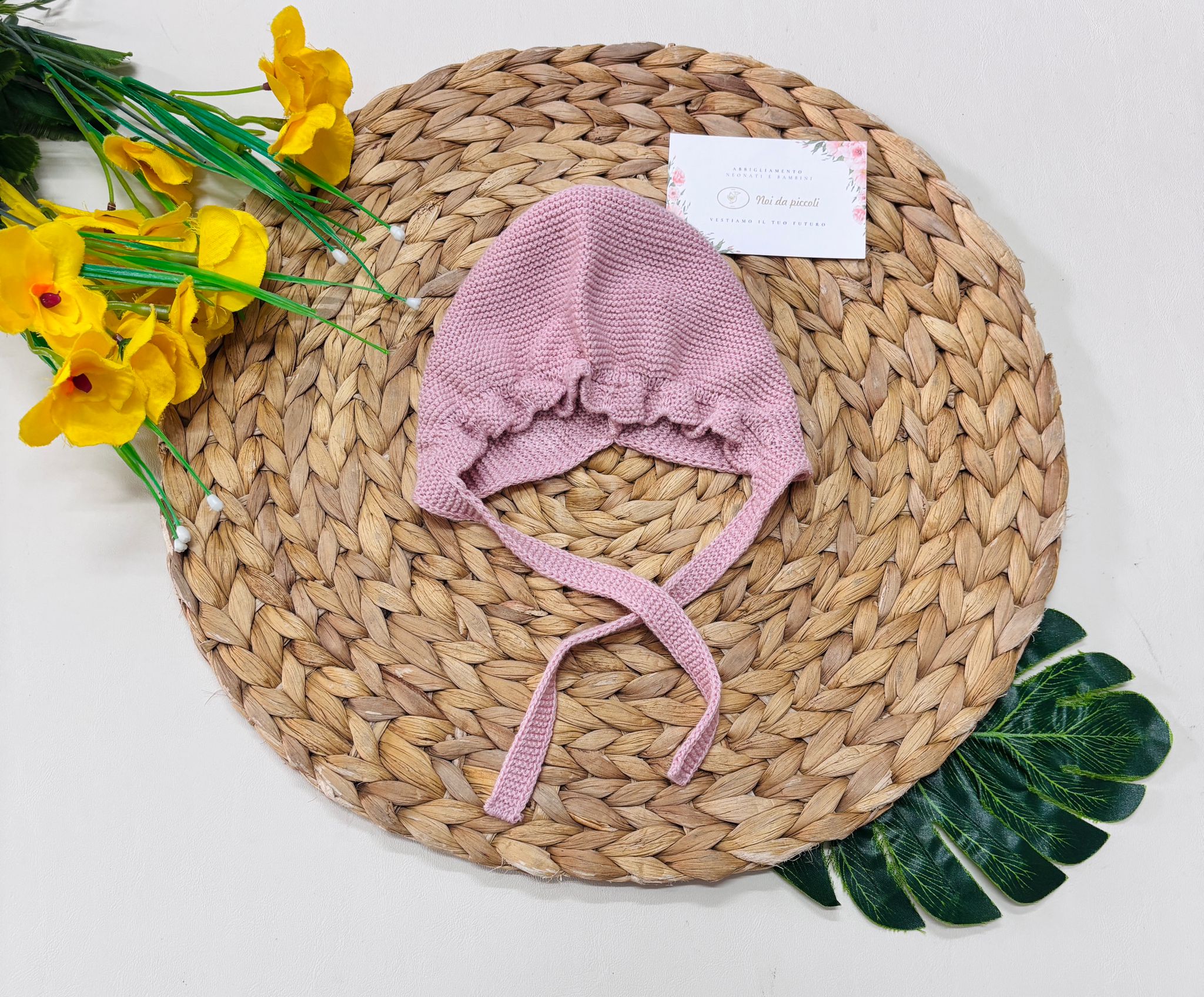 CAPPELLINO IN COTONE ROSA - Noi da piccoli