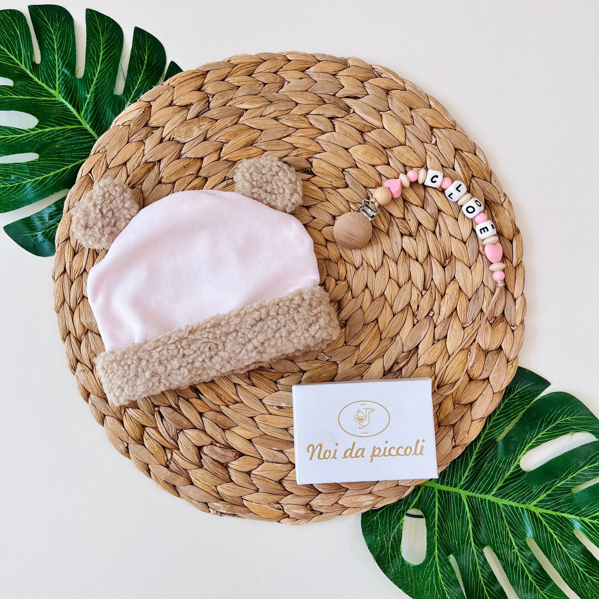 CAPPELLINO IN SHERPA E CINIGLIA ROSA TABACCO - Noi da piccoli